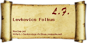 Levkovics Folkus névjegykártya
